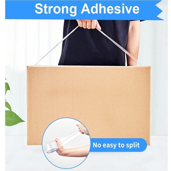 Clear Packing Tape (3 Rolls), Heavy Duty 1.88 inches Wide, 60 Yards Per Roll - Picture 4 of 4